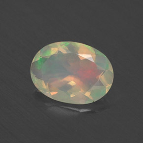 Opale naturale multicolore da 0,48 ct, trasparente, trasparente/traslucido