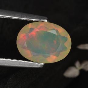 Opale naturale giallo da 0,67 ct, taglio ovale, traslucido