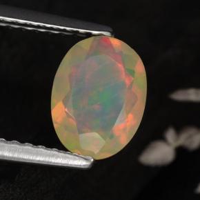 Opale naturale giallo da 0,67 ct, taglio ovale, traslucido