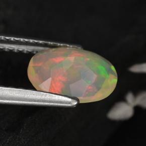 Opale naturale giallo da 0,67 ct, taglio ovale, traslucido
