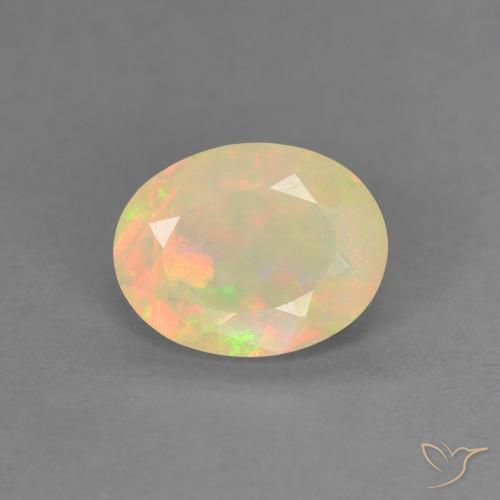 0.74ct Naturale Multicolore Opale, Ovale, Traslucido