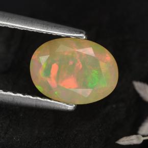 Opale naturale giallo da 0,72 ct, taglio ovale, traslucido