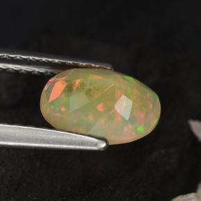 Opale naturale giallo da 0,72 ct, taglio ovale, traslucido