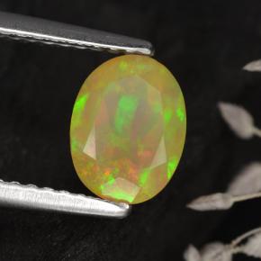 Opale naturale multicolore da 0,70 ct, taglio ovale, traslucido