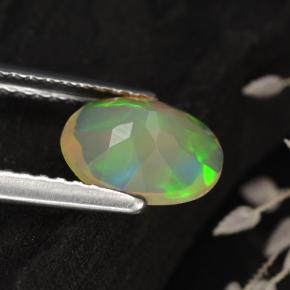 Opale naturale multicolore da 0,75 ct, taglio ovale, trasparente