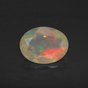 Opale naturale multicolore da 0,74 ct, taglio ovale, traslucido