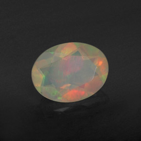 Opale naturale multicolore da 0,74 ct, taglio ovale, traslucido
