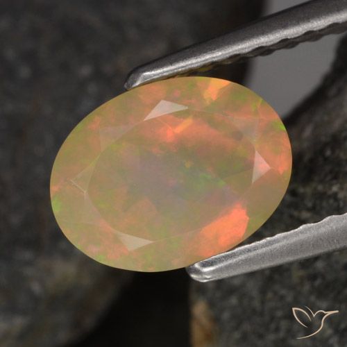 0.79ct Naturale Multicolore Opale, Ovale, Trasparente