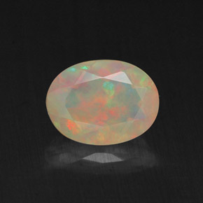 Opale naturale multicolore da 0,85 ct, trasparente, trasparente/traslucido