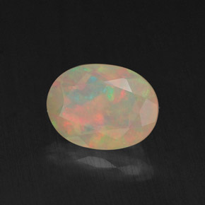Opale naturale multicolore da 0,85 ct, trasparente, trasparente/traslucido