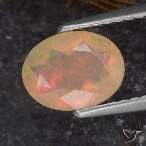 0.72ct Naturale Multicolore Opale, Ovale, Trasparente