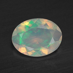 Opale naturale multicolore da 0,59 ct, trasparente, trasparente/traslucido