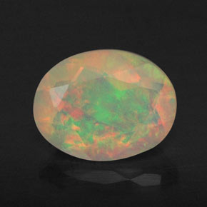 Opale naturale multicolore da 0,89 ct, trasparente, trasparente/traslucido