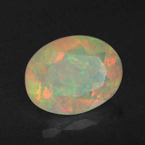 Opale naturale multicolore da 0,89 ct, trasparente, trasparente/traslucido