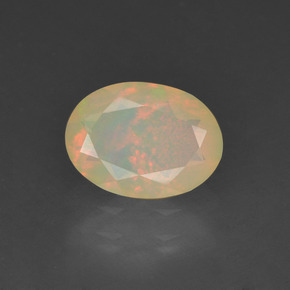 Opale naturale multicolore da 0,78 ct, taglio ovale, traslucido