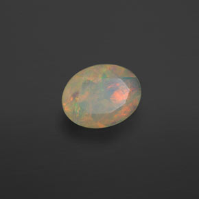 Opale naturale multicolore da 0,63 ct, trasparente, trasparente/traslucido