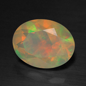 Opale naturale multicolore da 1,26 ct, trasparente, trasparente/traslucido