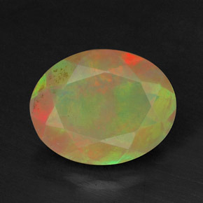 Opale naturale multicolore da 1,09 ct, taglio ovale, traslucido