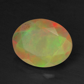 Opale naturale multicolore da 1,09 ct, taglio ovale, traslucido