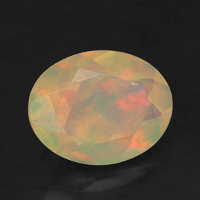Opale naturale multicolore da 1,22 ct, trasparente, trasparente/traslucido