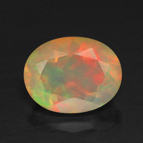 Opale naturale multicolore da 1,20 ct, trasparente, trasparente/traslucido