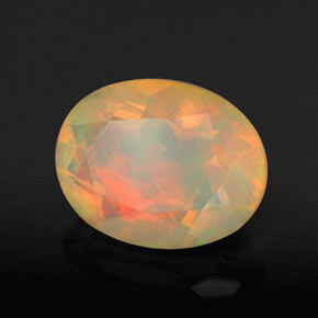 Opale naturale multicolore da 1,20 ct, trasparente, trasparente/traslucido
