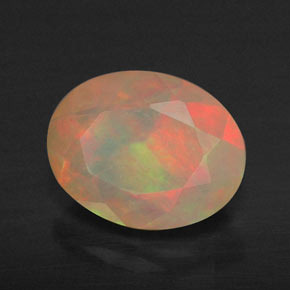 Opale naturale multicolore da 1,18 ct, trasparente, trasparente/traslucido