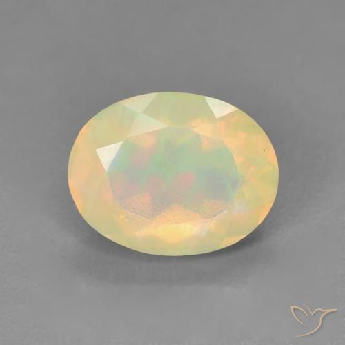 1.25ct Naturale Multicolore Opale, Ovale, Traslucido