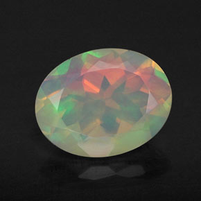 Opale naturale multicolore da 1,11 ct, trasparente, trasparente/traslucido