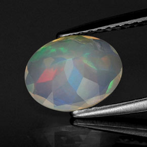Opale naturale multicolore da 1,11 ct, trasparente, trasparente/traslucido