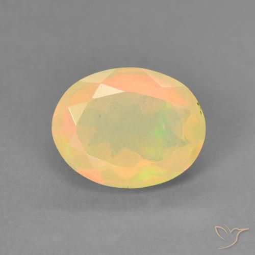1.24ct Naturale Multicolore Opale, Ovale, Traslucido