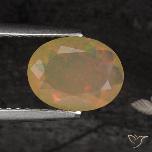 0.86ct Naturale Multicolore Opale, Ovale, Traslucido