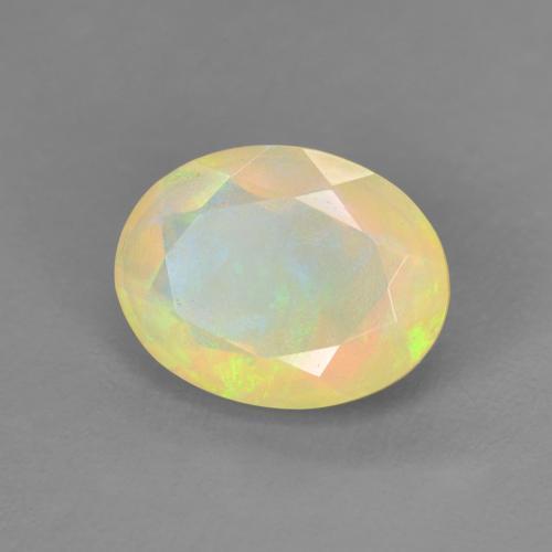 Opale naturale multicolore da 1,13 ct, taglio ovale, traslucido