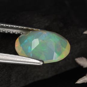 Opale naturale multicolore da 1,05 ct, taglio ovale, traslucido