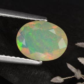 Opale naturale giallo da 0,82 ct, taglio ovale, traslucido