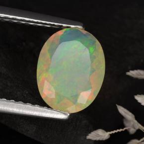 Opale naturale giallo da 0,82 ct, taglio ovale, traslucido
