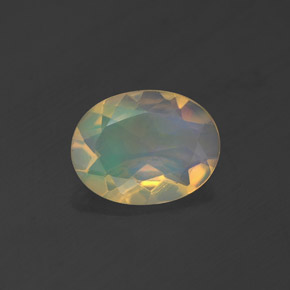 Opale naturale multicolore da 0,83 ct, taglio ovale, trasparente