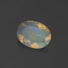 Opale naturale multicolore da 0,83 ct, taglio ovale, trasparente