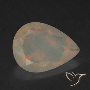 Opale Multicolore naturale da 1.66 ct, Forma a pera, Trasparente