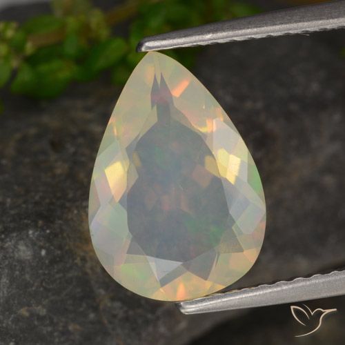 1.56ct Naturale Multicolore Opale, Forma a pera, Trasparente, Photo A
