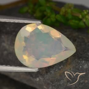 Opale Multicolore naturale da 1.56 ct, Forma a pera, Trasparente