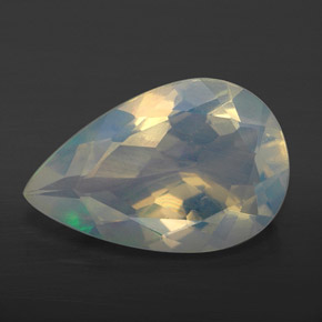 Opale naturale multicolore da 2,12 ct, taglio a pera, trasparente