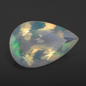 Opale naturale multicolore da 2,12 ct, taglio a pera, trasparente