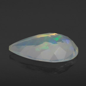 Opale naturale multicolore da 2,12 ct, taglio a pera, trasparente