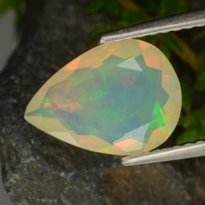 Opale naturale giallo da 1,42 ct, taglio a pera, trasparente
