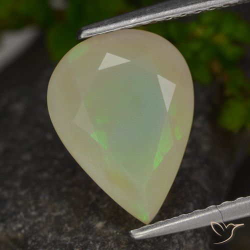 1.69ct Naturale Multicolore Opale, Forma a pera, Traslucido