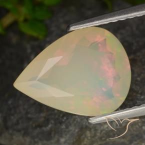Opale Multicolore naturale da 1.91 ct, Forma a pera, Traslucido
