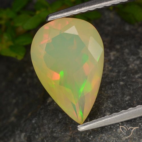 1.33ct Naturale Multicolore Opale, Forma a pera, Trasparente