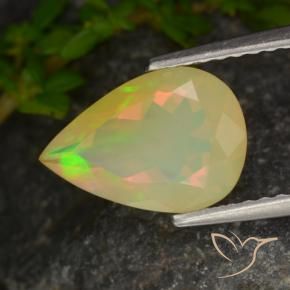 Opale Multicolore naturale da 1.33 ct, Forma a pera, Trasparente