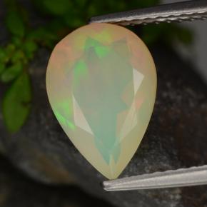 Opale naturale multicolore da 1,61 ct, taglio a pera, traslucido